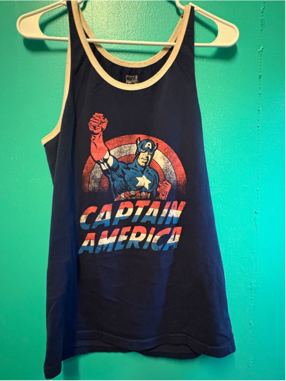 Men's Marvel Captain America Tank Top Size S Blue White